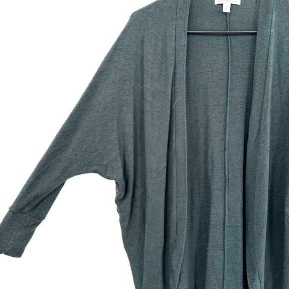 American Eagle Size Small Cardigan Gray Open Front 3/4 Sleeve Lightweight Cocoon - Picture 3 of 5